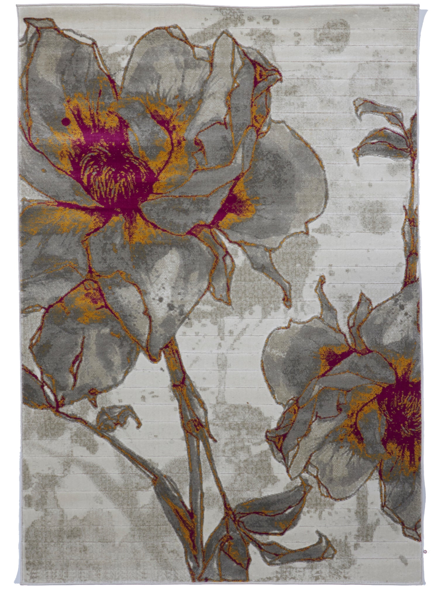 Floral Contemporary Machine Made Gray Rug 5'2 x 7'5 - IGotYourRug