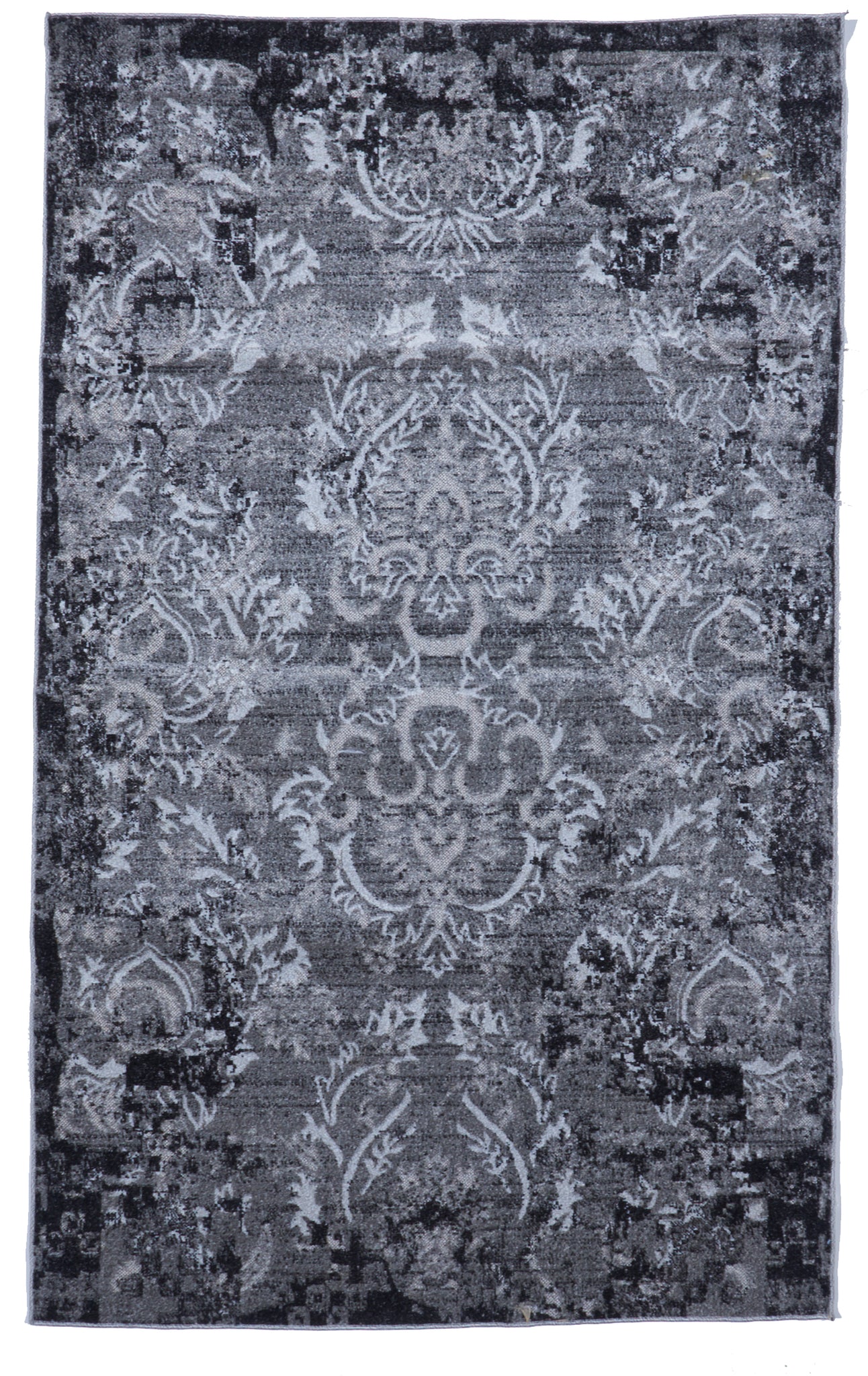 Contemporary Machine Made Black Gray Rug 4'10 x 7'11 - IGotYourRug