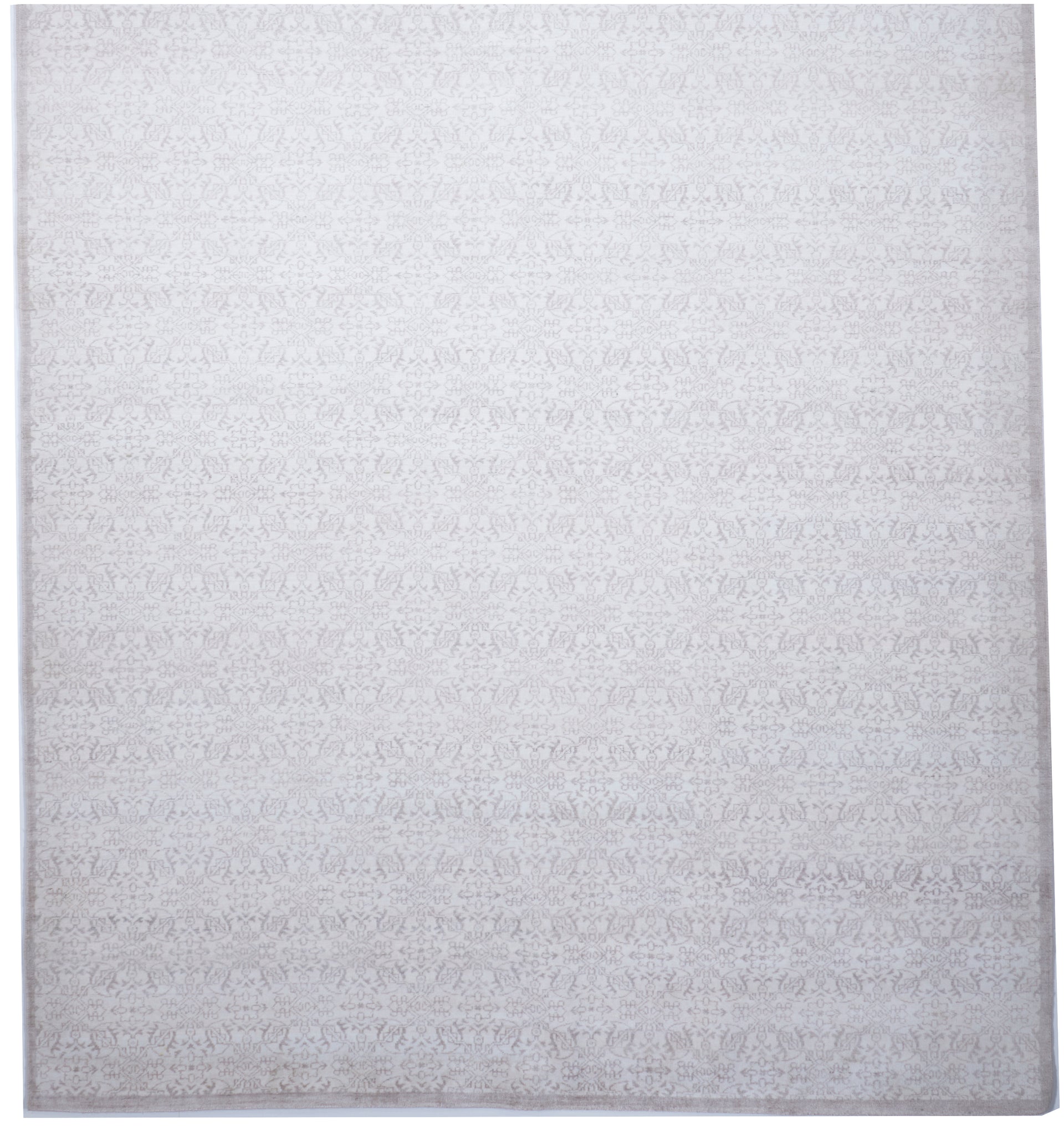 Transitional Hand Knotted Gray Wool Rug 10' x 14'