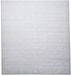 Transitional Hand Knotted Gray Wool Rug 10' x 14'