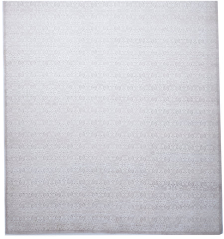 Transitional Hand Knotted Gray Wool Rug 10' x 14'