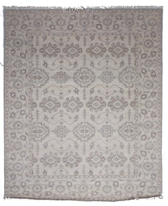 Contemporary Hand Knotted Gray Wool Rug 8' x 10'