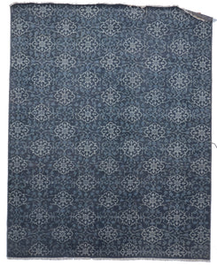 Transitional Hand Knotted Blue Wool Rug 8' x 10'