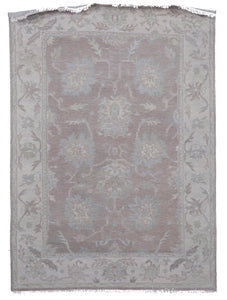 Traditional Hand Knotted Blue Neutral Wool Rug 5' x 7' - IGotYourRug