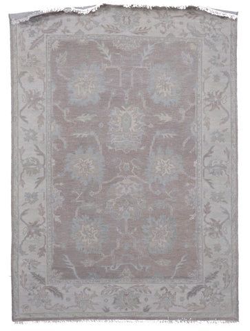 Traditional Hand Knotted Blue Neutral Wool Rug 5' x 7' - IGotYourRug