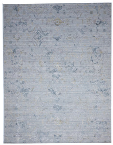 Transitional Hand Loomed Light Blue Wool/Art Silk Rug 9' x 11'10 - IGotYourRug