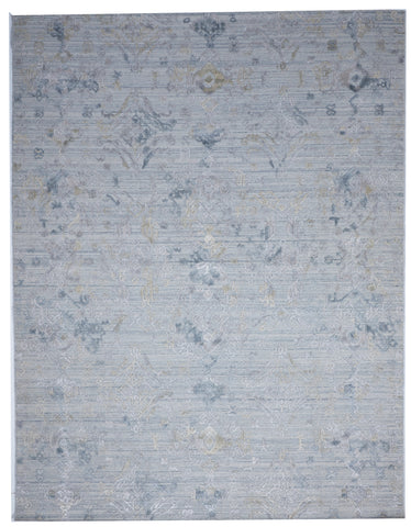 Transitional Hand Loomed Light Blue Wool/Art Silk Rug 9' x 11'10 - IGotYourRug
