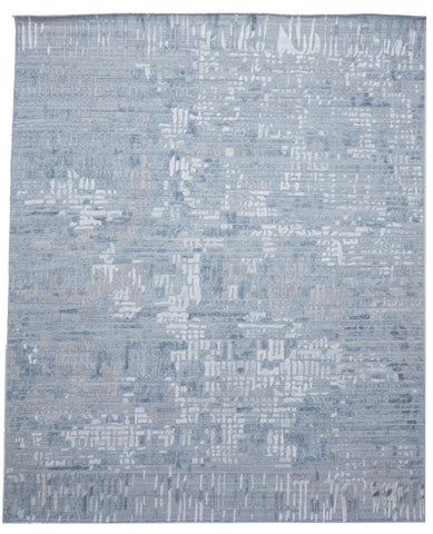 Transitional Hand Loomed Light Blue Wool/Art Silk Rug 8' x 9'11 - IGotYourRug