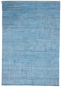 Transitional Hand Loomed Light Blue Wool/Art Silk Rug 6'1 x 8'10 - IGotYourRug