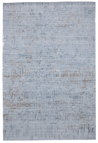 Transitional Hand Loomed Gray Wool/Art Silk Rug 6'2 x 9' - IGotYourRug