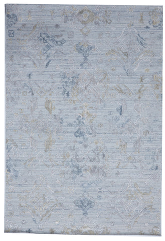 Transitional Hand Loomed Light Blue Wool/Art Silk Rug 6' x 8'10 - IGotYourRug