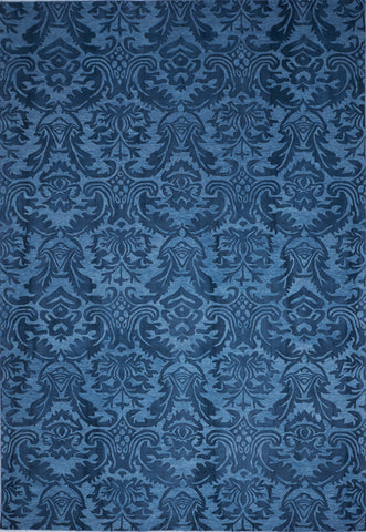 Transitional Hand Tufted Blue Wool Rug 9' x 13' - IGotYourRug