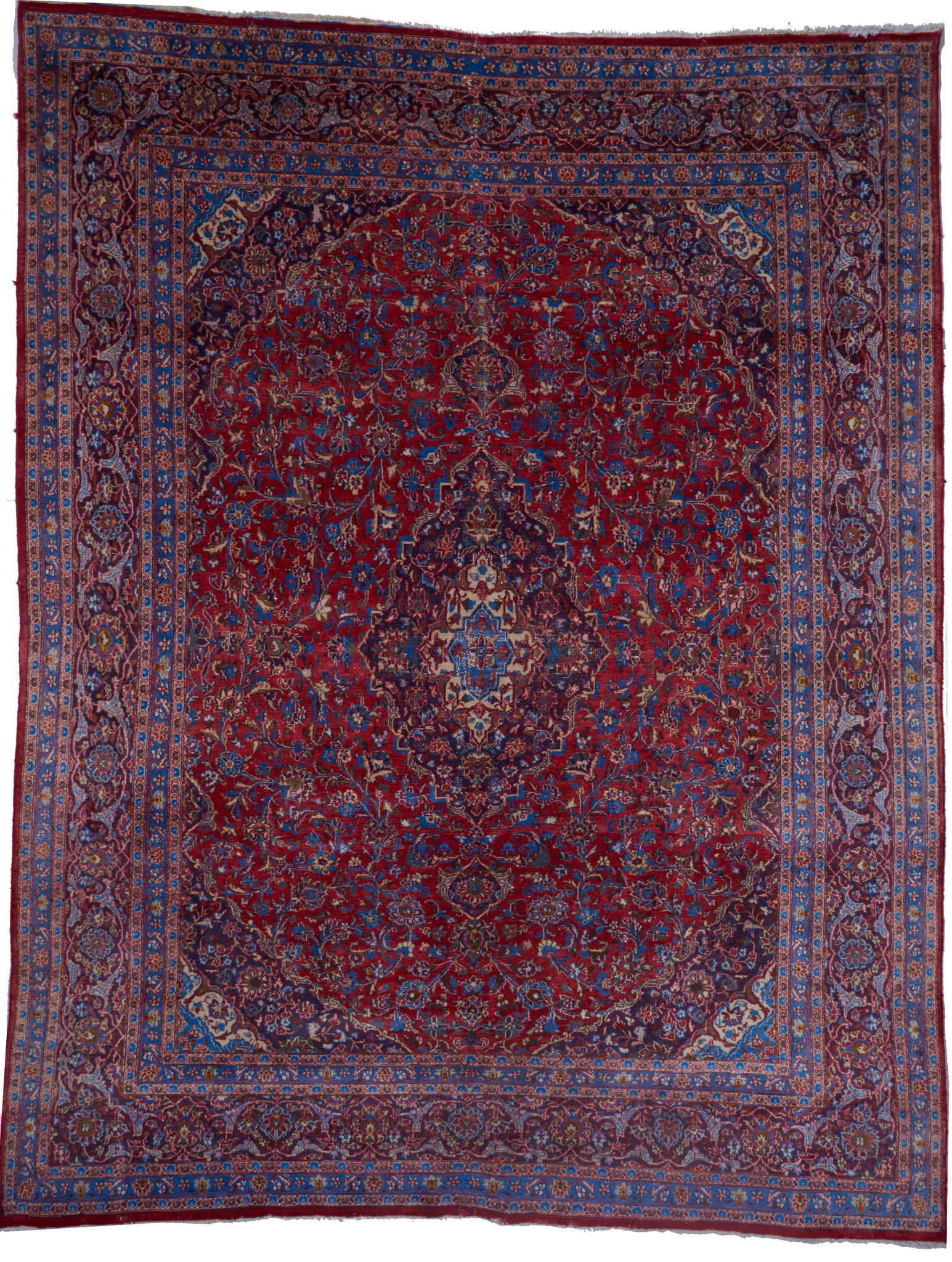 Kashan Red Wool Rug 9'6 x 12'1