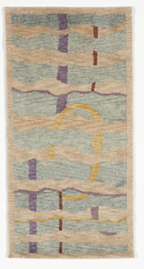 Contemporary Hand Knotted Light Blue Beige Wool Rug 2' x 4' - IGotYourRug