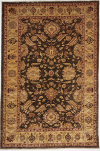 Traditional Hand Knotted Beige Brown Wool Rug 6' x 8'11 - IGotYourRug
