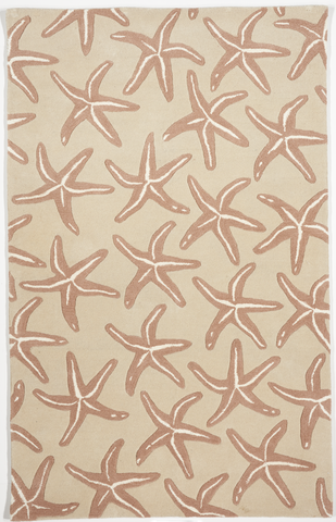 Indoor/Outdoor Coastal Starfish Machine Made Multicolor Rug 5' x 8' - IGotYourRug