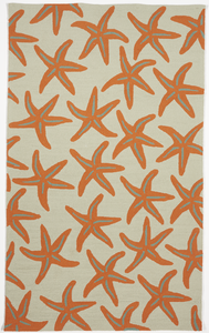 Indoor/Outdoor Coastal Starfish Machine Made Multicolor Orange Rug 5' x 8' - IGotYourRug