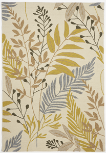 Indoor/Outdoor Floral Machine Made Beige Green Multicolor Rug 5' x 7'6 - IGotYourRug