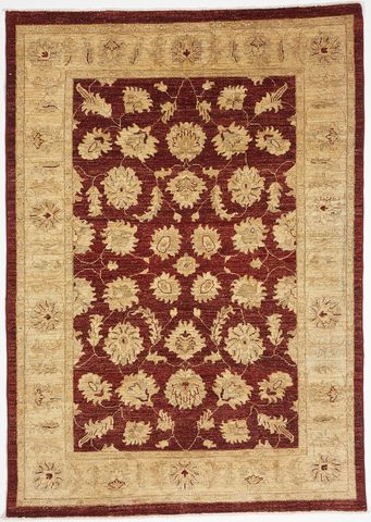 Traditional Hand Knotted Beige Red Wool Rug 4'11 x 6'11 - IGotYourRug