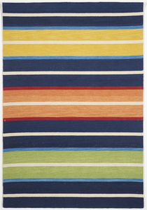 Indoor/Outdoor Machine Made Multicolor Blue Rug 5'3 x 7'5 - IGotYourRug