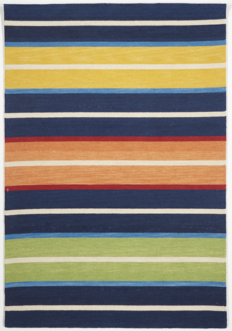 Indoor/Outdoor Machine Made Multicolor Blue Rug 5'3 x 7'5 - IGotYourRug