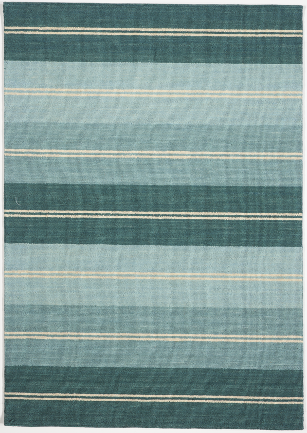 Indoor/Outdoor Machine Made Blue Teal Beige Rug 5'3 x 7'5 - IGotYourRug