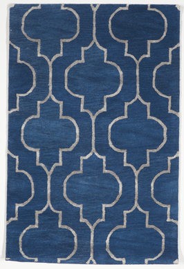 Transitional Tufted Blue Gray Wool Rug 3'9 x 5'9 - IGotYourRug