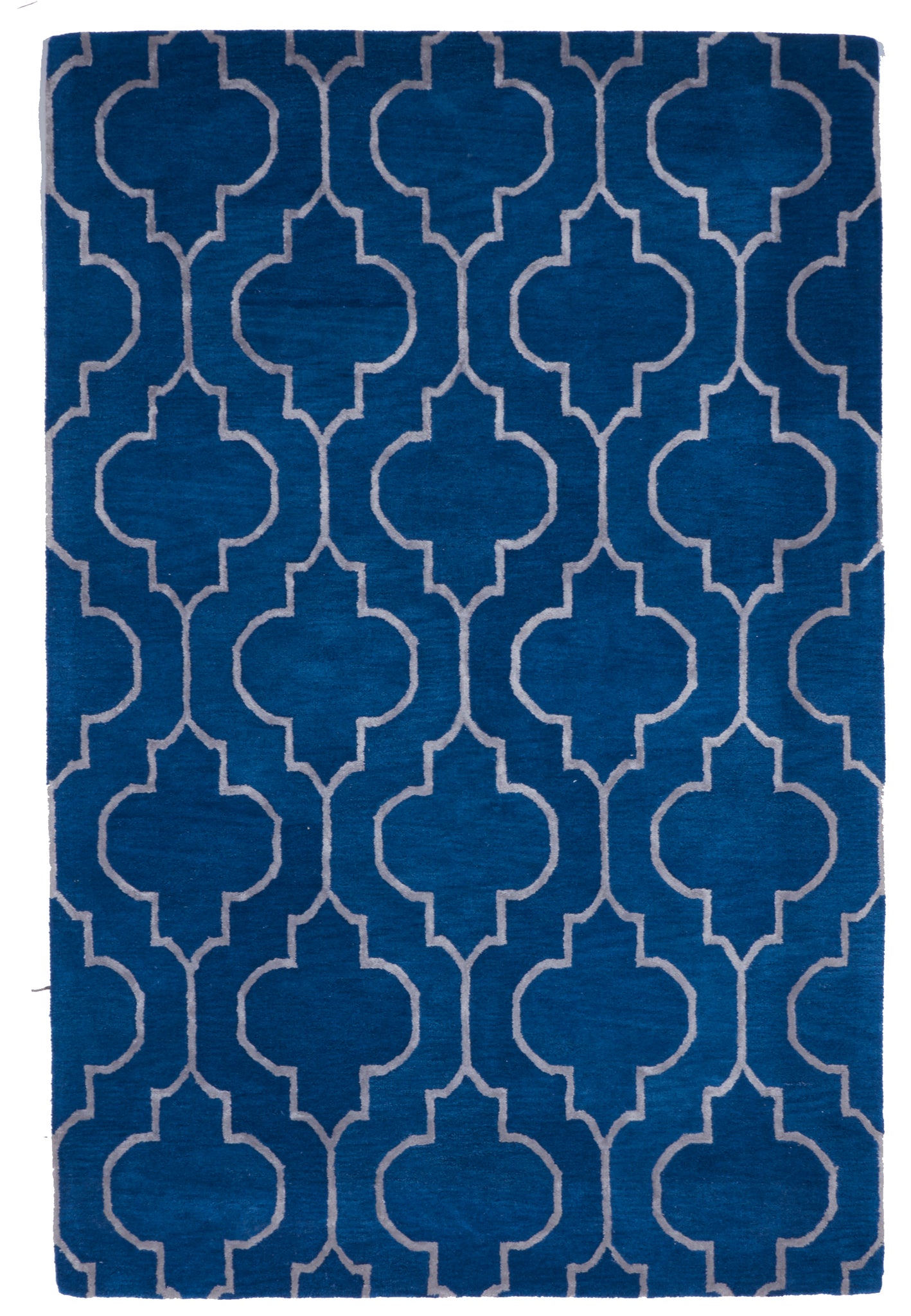 Transitional Tufted Blue Gray Wool Rug 5'9 x 8'9 - IGotYourRug