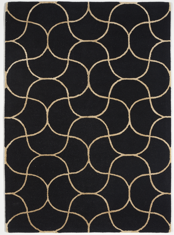 Contemporary Tufted Black Wool Rug 5'3 x 7'7 - IGotYourRug