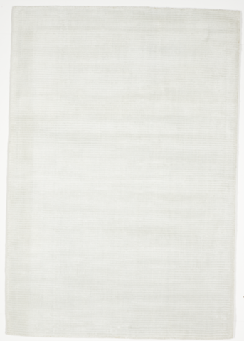 Solid Tone on Tone Hand Loomed White Ivory Wool Rug 4' x 6' - IGotYourRug