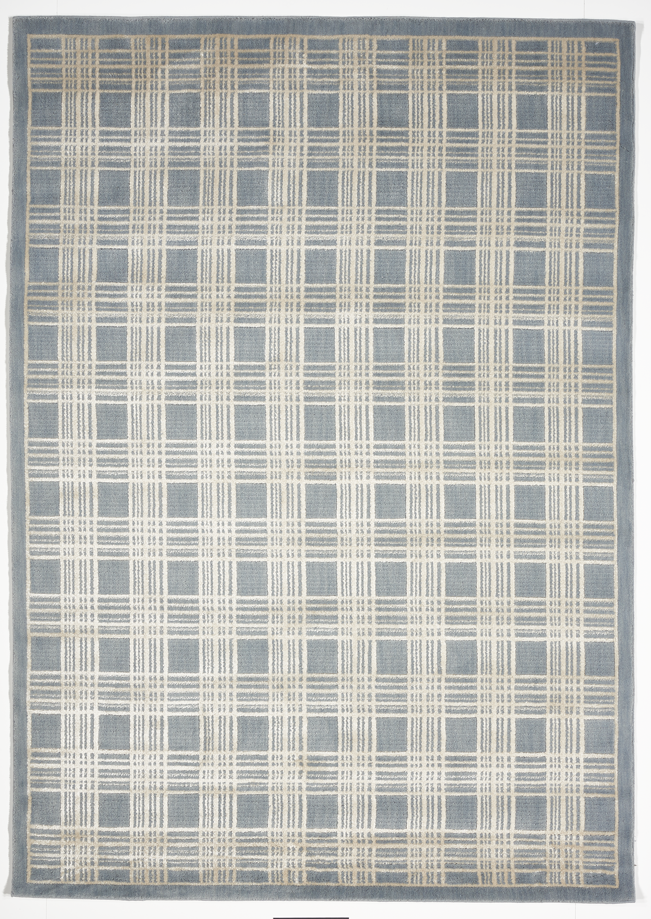 Contemporary Machine Made Blue Wool Rug 5'3 x 7'5 - IGotYourRug