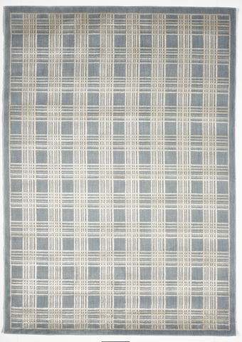 Contemporary Machine Made Blue Wool Rug 5'3 x 7'5 - IGotYourRug