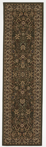 Traditional Machine Made Green Runner Rug 2'7 x 9'4 - IGotYourRug