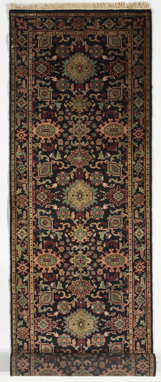 Traditional Hand Knotted Black Wool Runner Rug 2'7 x 9'8 - IGotYourRug