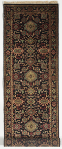 Traditional Hand Knotted Black Wool Runner Rug 2'7 x 9'8 - IGotYourRug