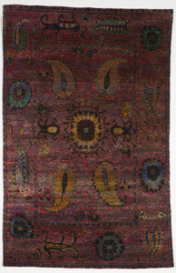 Contemporary Hand Knotted Silk Pink Multicolor Rug 5'3 x 8'3 - IGotYourRug