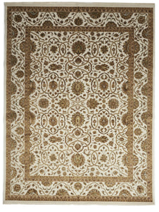 Traditional Hand Knotted Ivory Wool & Silk Rug 9' x 11'11 - IGotYourRug